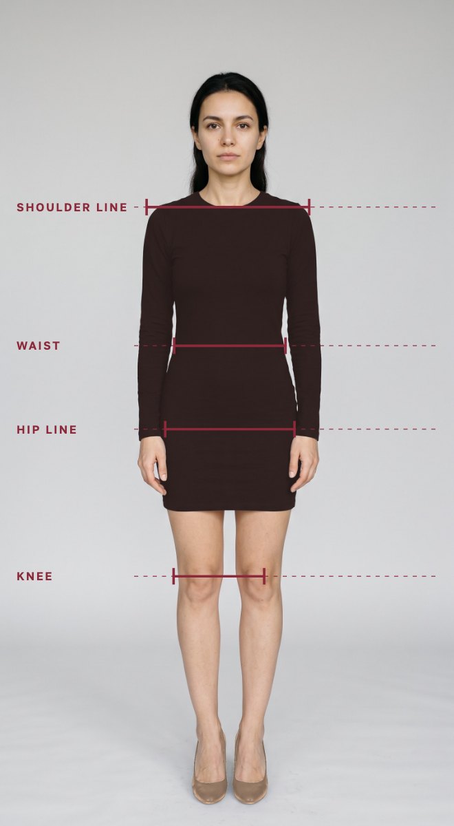 Shoulder, waist, hip and knee lines